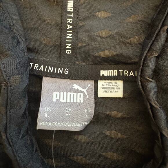 PUMA Black Train Flawless Mesh Pullover Hoodie Sweatshirt XL NWT - Picture 11 of 16